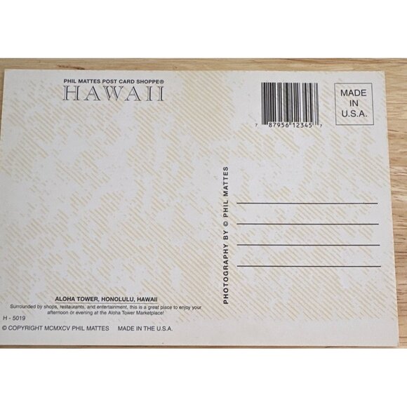 Vintage Aloha From Hawaii Postcard Featuring Aloha Tower Honolulu Sku 0202 - Picture 3 of 4